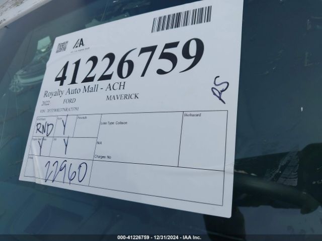 3FTTW8E37NRA73791 Ford Maverick Xl