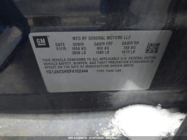 1G1JA6SH8F4162444 Chevrolet Sonic Ls Auto