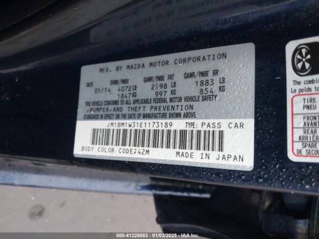JM1BM1W31E1173189 Mazda Mazda3 S Grand Touring