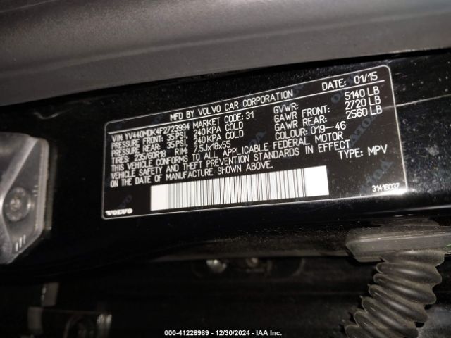 YV440MDK4F2723994 Volvo Xc60 T5 Premier