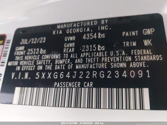 5XXG64J22RG234091 KIA K5 Gt-line