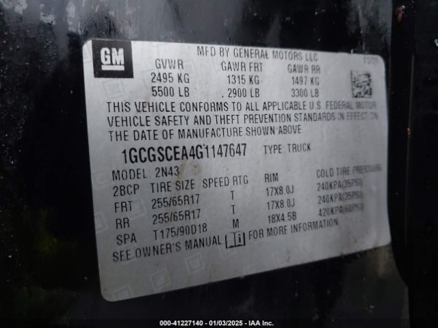 1GCGSCEA4G1147647 Chevrolet Colorado Lt