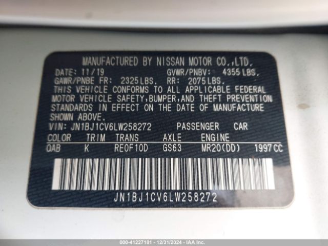 JN1BJ1CV6LW258272 Nissan Rogue Sport Sv Fwd Xtronic Cvt