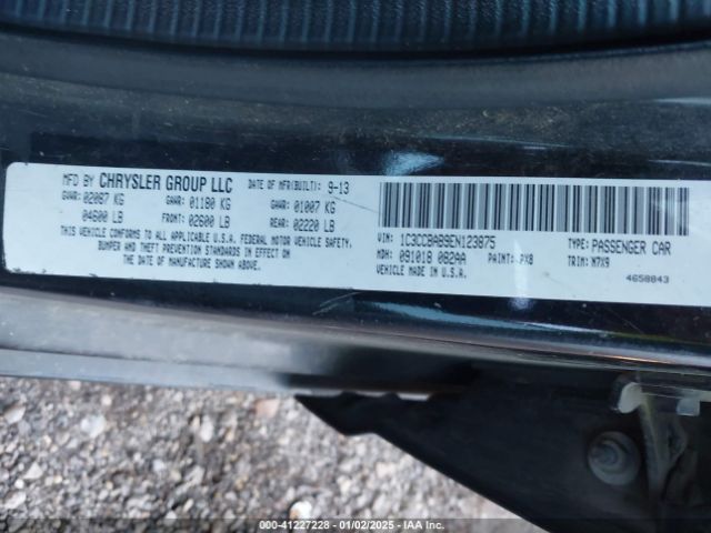 1C3CCBAB9EN123875 Chrysler 200 LX