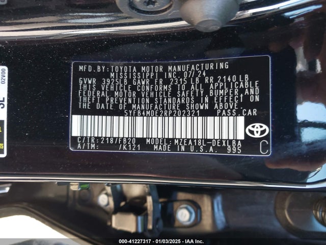 Toyota COROLLA LE 2024 5YFB4MDE2RP202321 Image 9
