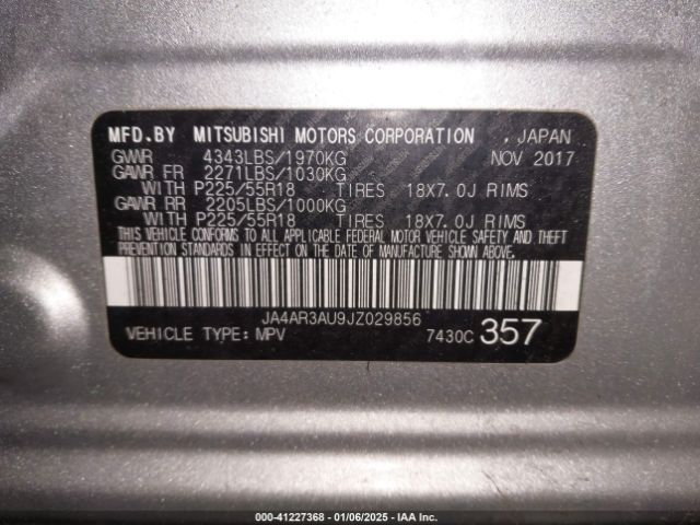 JA4AR3AU9JZ029856 Mitsubishi Outlander Sport 2.0 Es