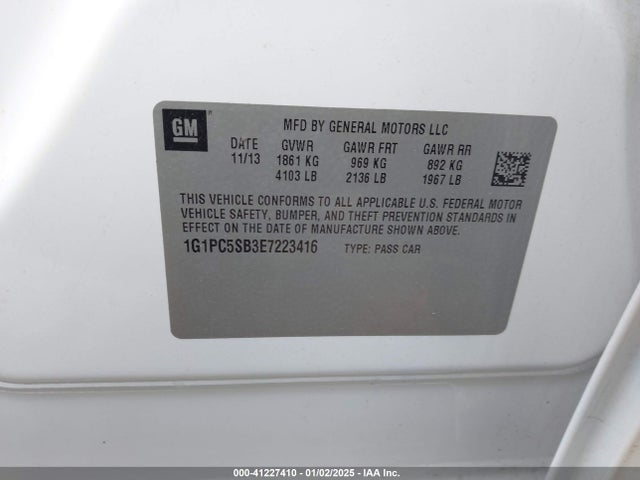 Chevrolet Cruze 1lt Auto 2014 1G1PC5SB3E7223416 Image 9