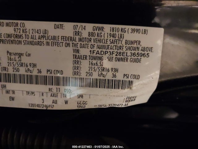 Ford FOCUS SE 2014 1FADP3F28EL365965 Image 9