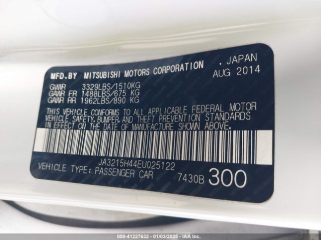 JA3215H44EU025122 Mitsubishi I-miev Es