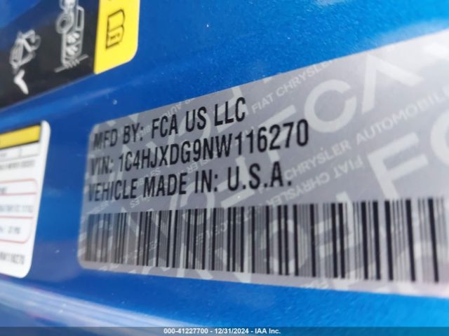 1C4HJXDG9NW116270 Jeep Wrangler Unlimited Willys 4x4