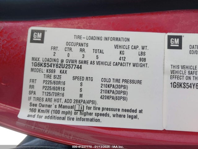 2002 CADILLAC SEVILLE 1G6KS54Y62U257744 Photo 8