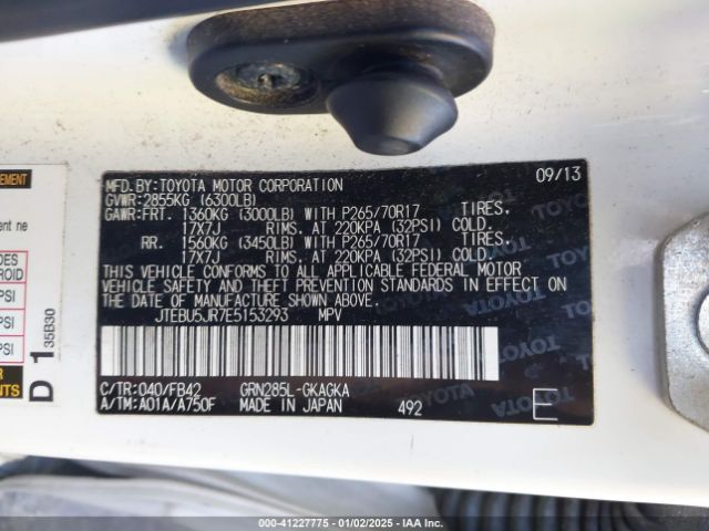 JTEBU5JR7E5153293 Toyota 4RUNNER SR5
