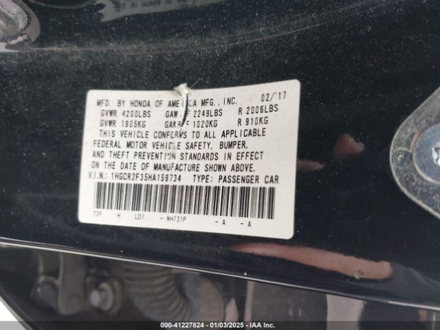 1HGCR2F35HA159734 Honda ACCORD LX