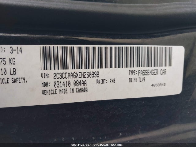Chrysler 300 2014 2C3CCAAGXEH260998 Image 9
