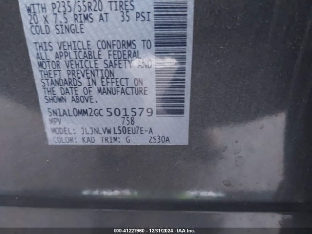5N1AL0MM2GC501579 Infiniti QX60