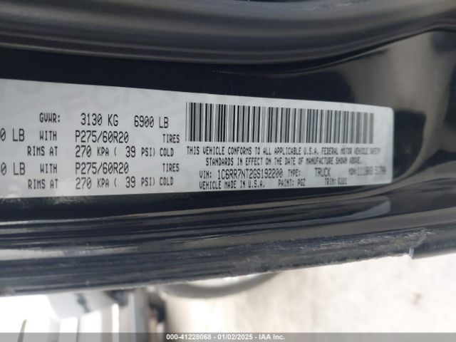 1C6RR7NT2GS192200 RAM 1500 Laramie