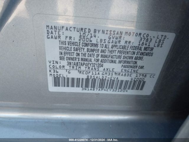 3N1AB7AP4EY321204 Nissan SENTRA SV
