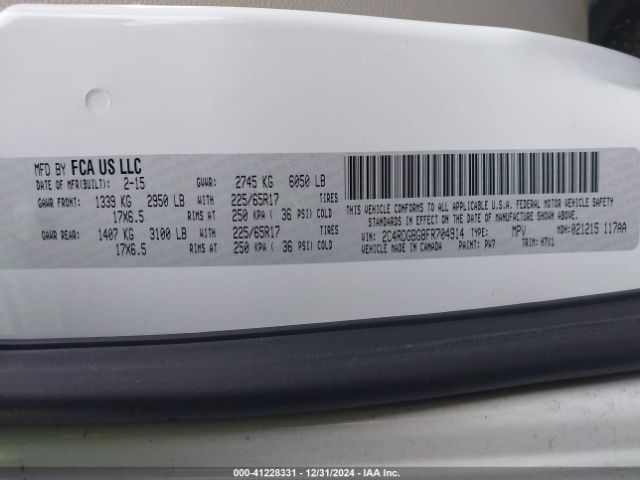 2C4RDGBG8FR704914 Dodge Grand Caravan American Value Pkg