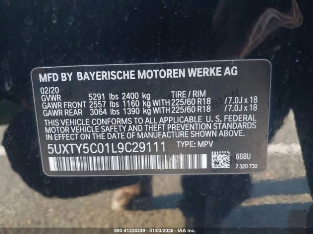 5UXTY5C01L9C29111 BMW X3 Xdrive30i