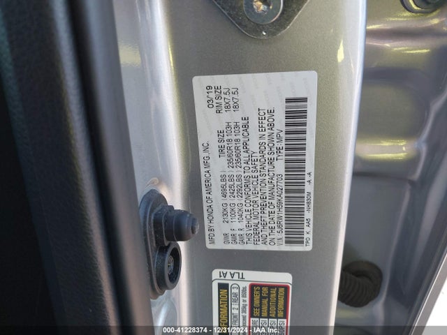 5J6RW1H59KA027703 Honda CR-V EX