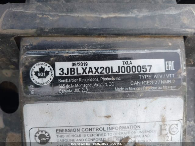 2020 CAN-AM OUTLANDER 3JBLXAX20LJ000057 Photo 9