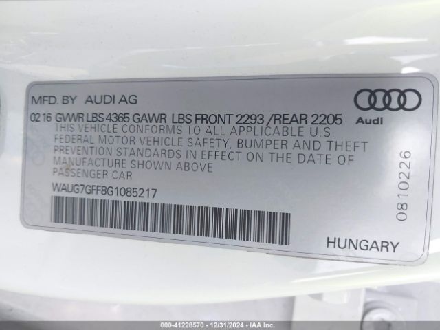 WAUG7GFF8G1085217 Audi A3 1.8t Premium