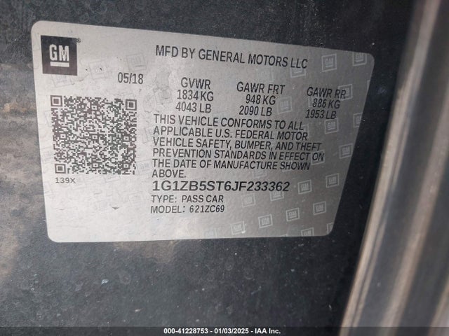 Chevrolet Malibu 1ls 2018 1G1ZB5ST6JF233362 Image 9