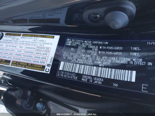 JTEZU5JRXK5200651 Toyota 4runner Limited Nightshade