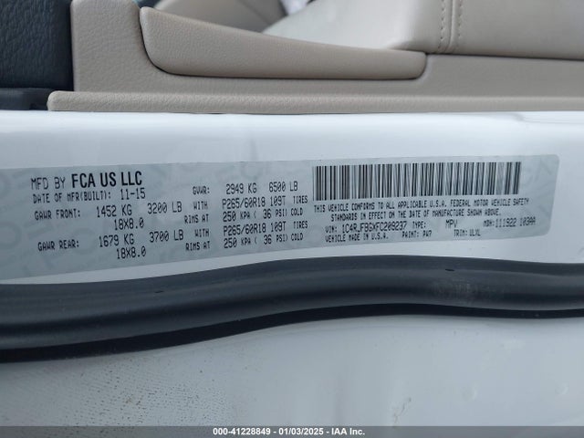 Jeep Grand Cherokee Limited 2015 1C4RJFBGXFC209237 Image 9
