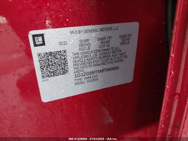 1G1ZG5ST5MF060665 Chevrolet lfv - direct injection, variable valve timing, gen 1 gmna