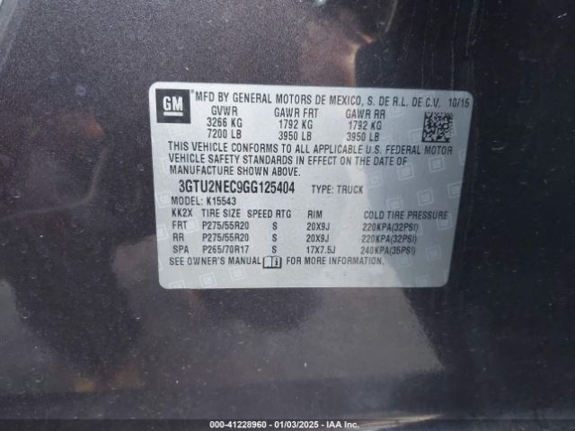 3GTU2NEC9GG125404 GMC Sierra 1500 Slt