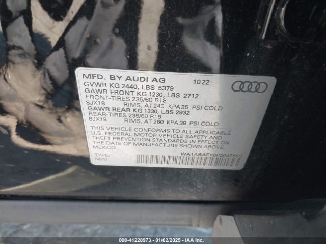 WA1ABAFY6P2047690 Audi Q5 Premium 40 Tfsi Quattro S Tronic