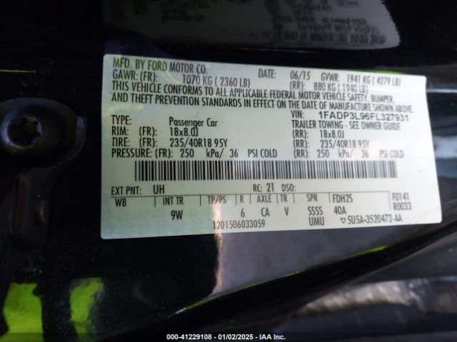 1FADP3L96FL327931 Ford FOCUS ST