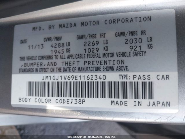 JM1GJ1V69E1162340 Mazda Mazda6 I Touring