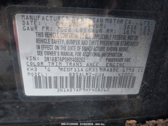 Nissan SENTRA SR 2017 3N1AB7AP9HY408262 Image 9