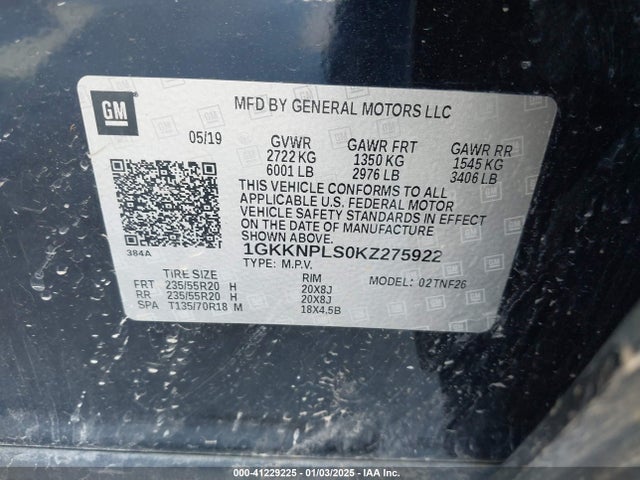 1GKKNPLS0KZ275922 GMC Acadia Denali