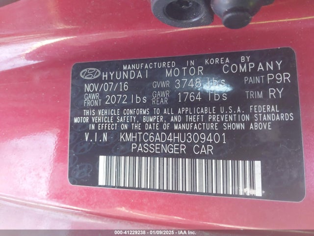 Hyundai Veloster 2017 KMHTC6AD4HU309401 Image 9