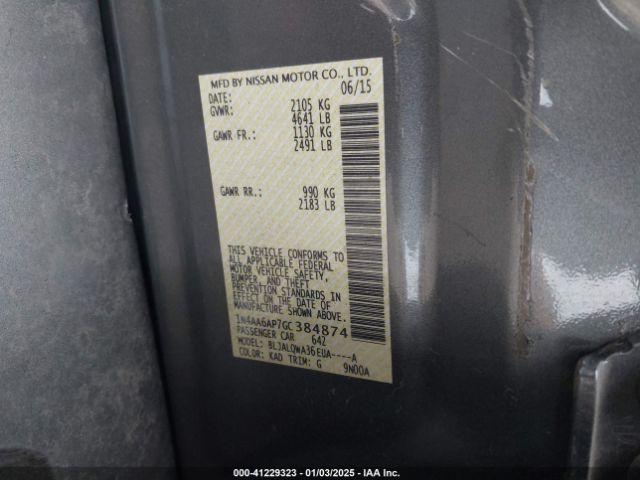 1N4AA6AP7GC384874 Nissan Maxima 3.5 S