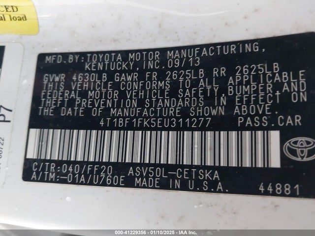 Toyota CAMRY SE 2014 4T1BF1FK5EU311277 Image 9