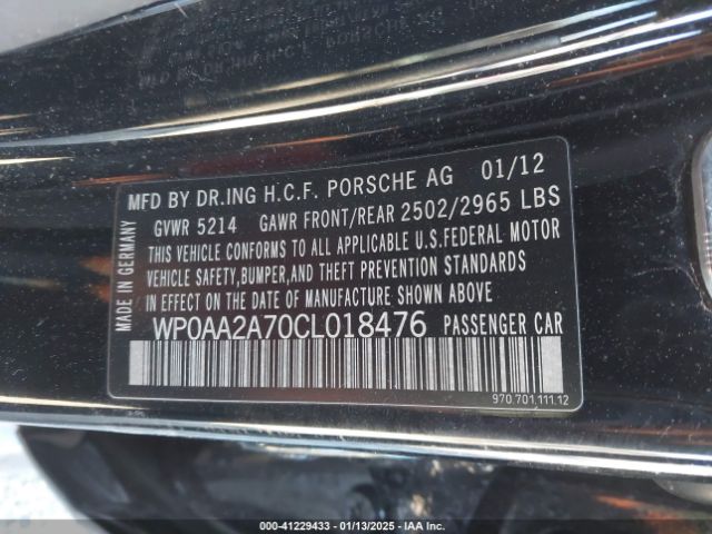 2012 PORSCHE PANAMERA WP0AA2A70CL018476 Photo 8