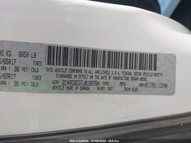 Dodge Grand Caravan Gt 2018 2C4RDGEG7JR189764 Image 9