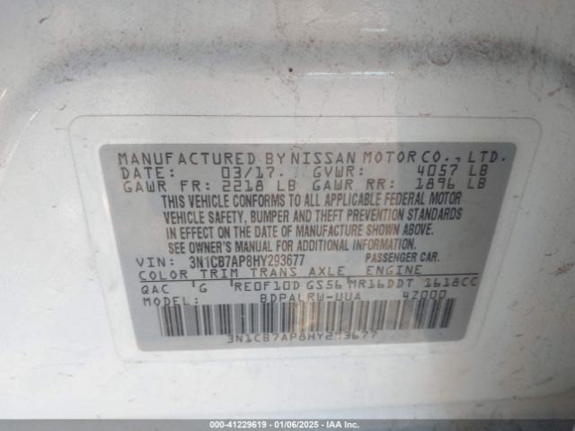 3N1CB7AP8HY293677 Nissan Sentra Sr Turbo
