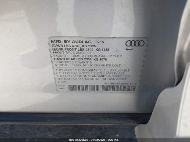 WA1BFCFS2GR018713 Audi Q3 2.0t Premium Plus
