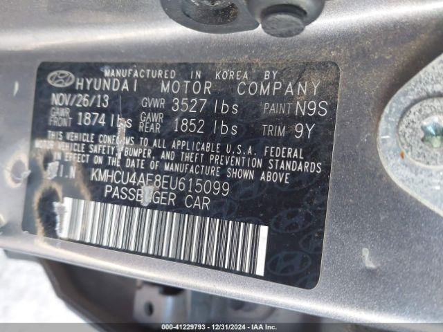 KMHCU4AE8EU615099 Hyundai ACCENT GLS