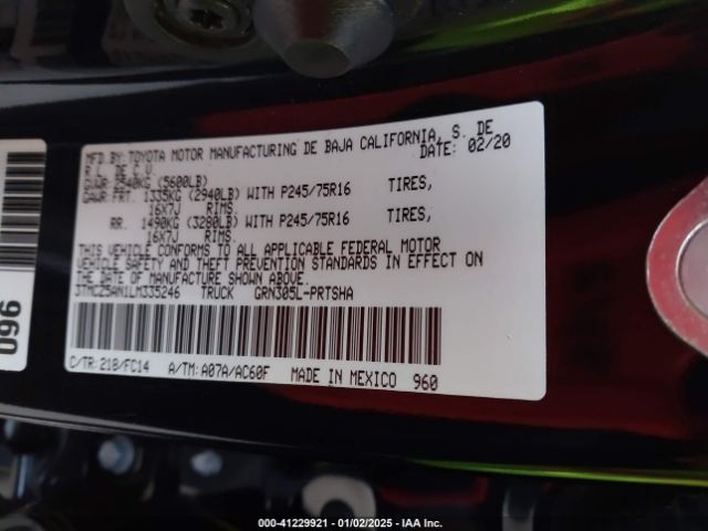 3TMCZ5AN1LM335246 Toyota Tacoma Sr5 V6