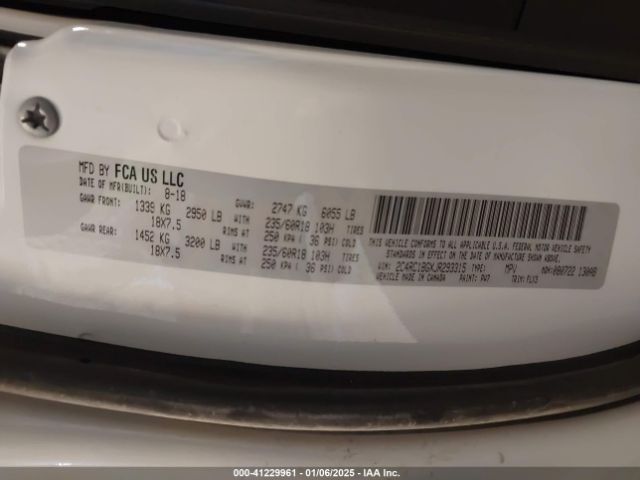 2C4RC1BGXJR293315 Chrysler Pacifica Touring L