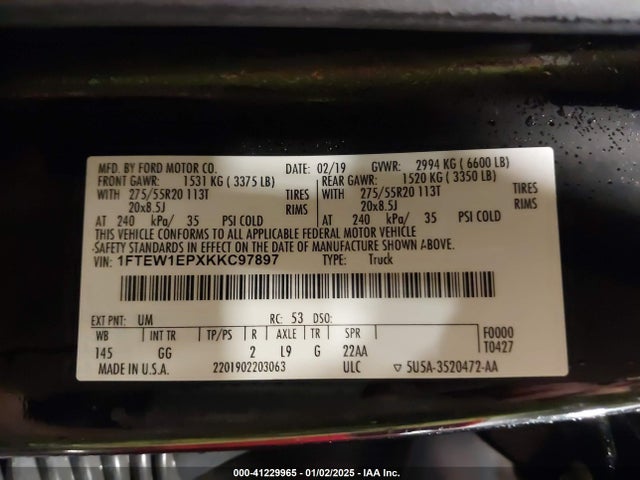 Ford F-150 Xl 2019 1FTEW1EPXKKC97897 Image 9