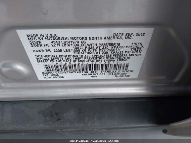 2013 MITSUBISHI OUTLANDER SPORT 4A4AR3AU7DE005761 Photo 8