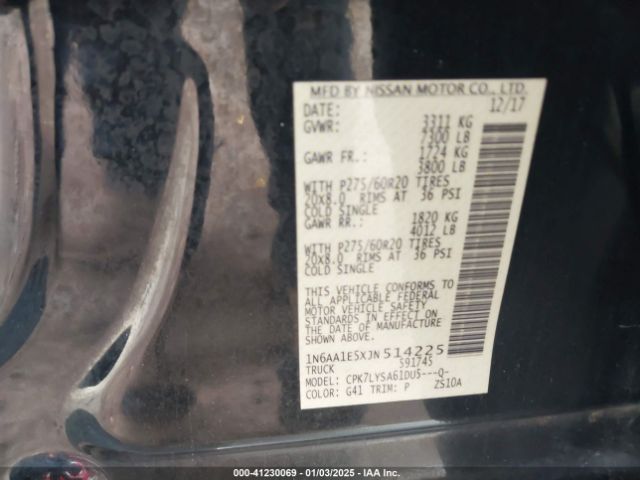 1N6AA1E5XJN514225 Nissan Titan Platinum Reserve