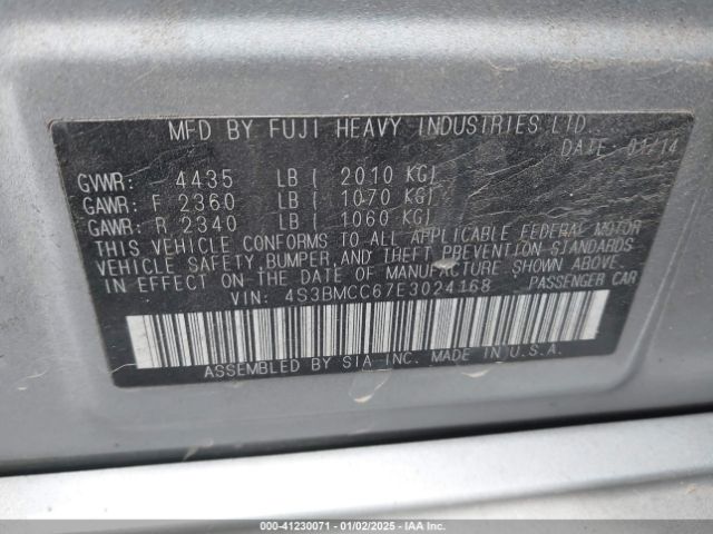 4S3BMCC67E3024168 Subaru Legacy 2.5i Premium